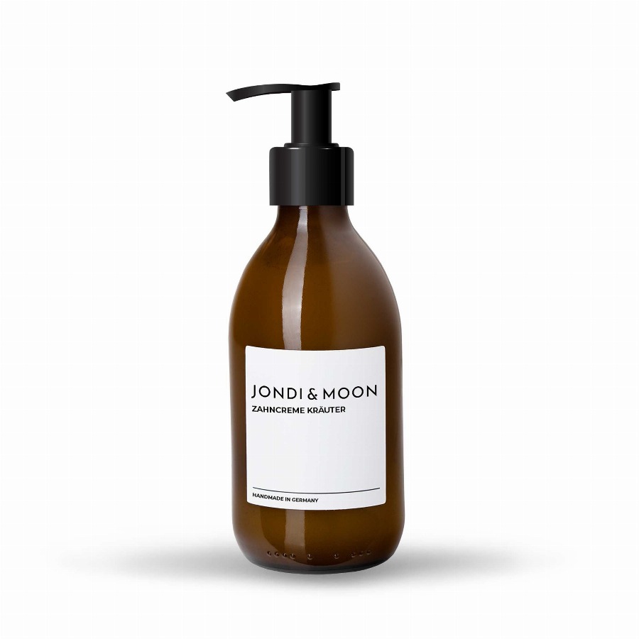 JONDI&MOON Tandcreme Kruiden | Standaard glazen dispenser 250 Tandcrème