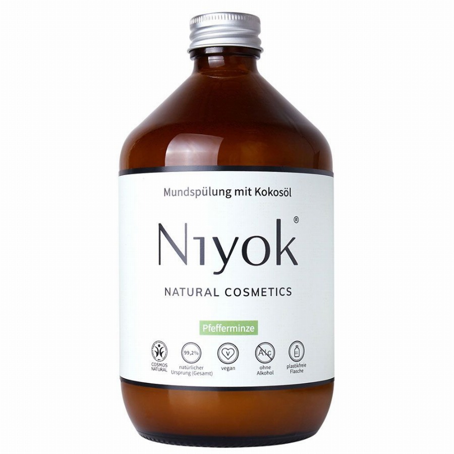 Niyok mondwater met kokosolie pepermunt 500 Vloeistof