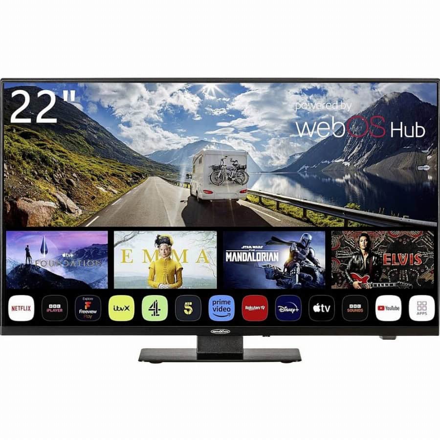 Reflexion LDDX22iBT_B LCD-TV 55 cm 22 inch Energielabel E (A - G) DVB-T2, DVB-C, DVB-S2, Full HD, Smart TV, WiFi, DVD-speler, CI+* Zwart