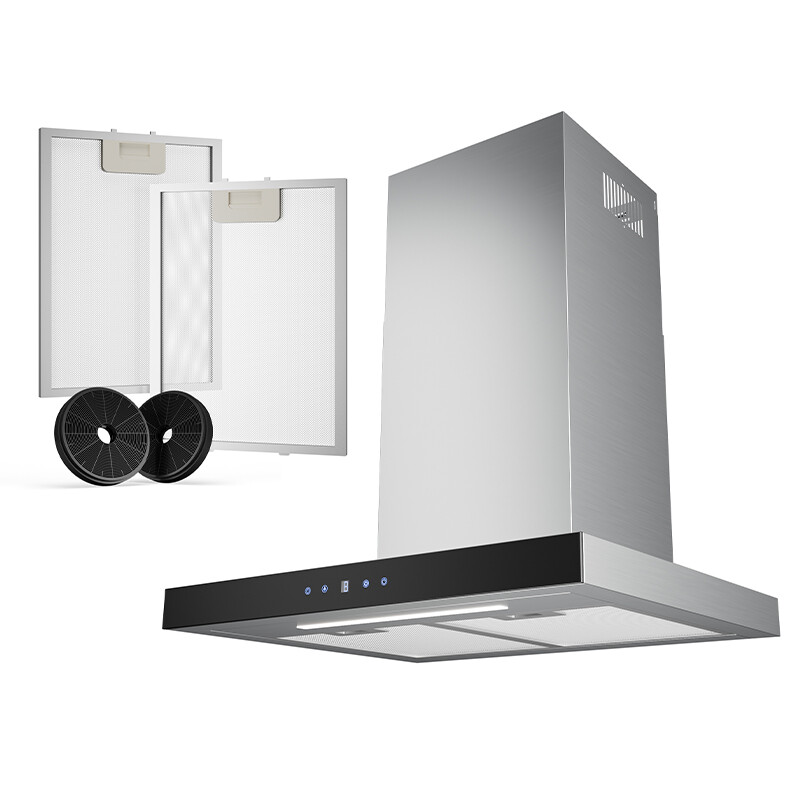 Heinrich’s HDU 7631 IX afzuigkap wandmontage touchbediening digitaal display 60 cm breedte 611 m³/h luchtstroom 76,5 W LED-verlichting afvoer en recirculatieventilatie energieklass…