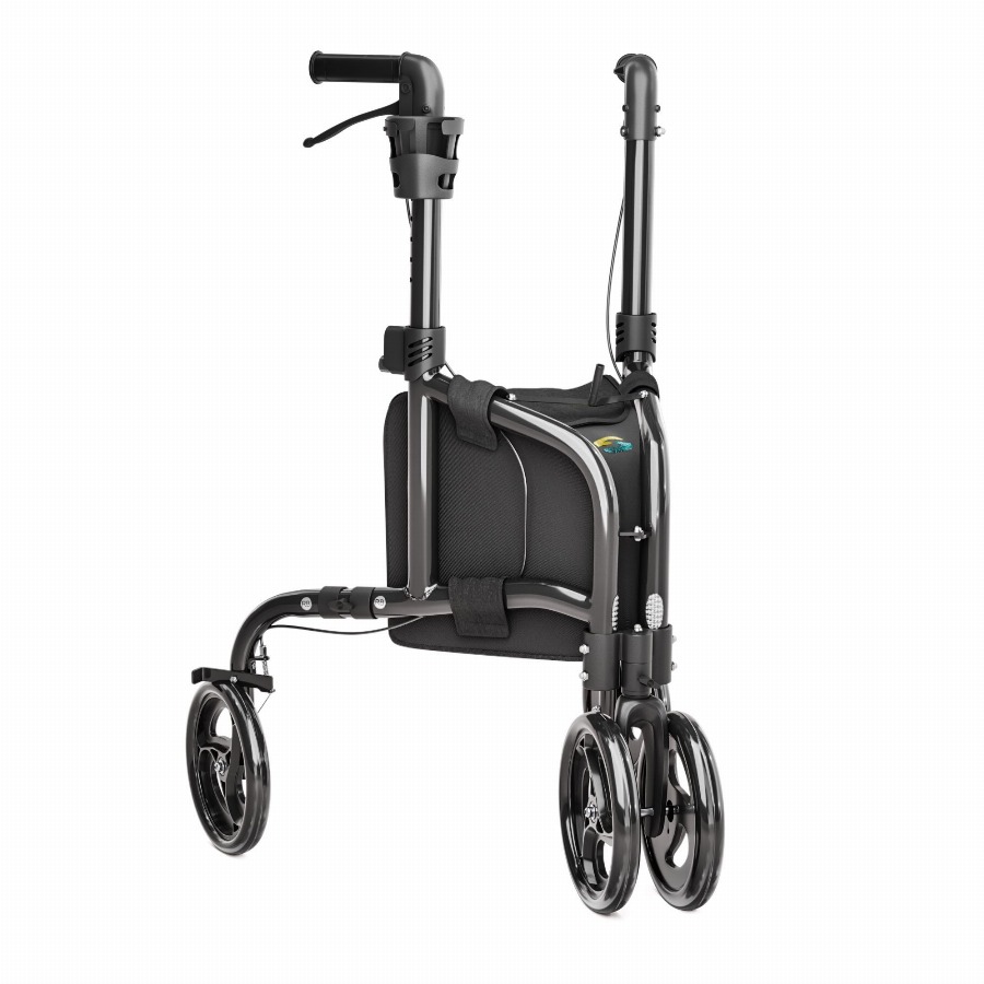 Helavo 3 wiel rollator opvouwbaar ultralicht aluminium met mandje en tas 5,5kg 1