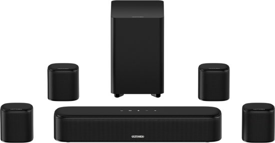 ULTIMEA - 7.1 Virtual Surround Sound Bar - Soundbar voor tv - met 4 surround speakers - App bediening - Soundbar met subwoofer - Aura A40