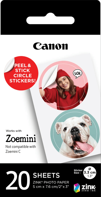 Canon Zink Fotopapier Rond (20 vellen)
