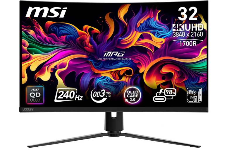 MSI MPG 321CURX QD-OLED 80 cm (31,5 inch) 4K Ultra HD monitor 3840 x 2160 pixels zwart