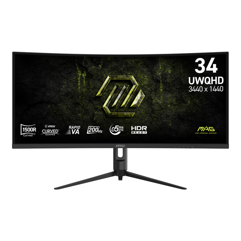 MSI MAG 342CQRF E20 34 inch Rapid VA UWQHD Curve 1500R 21:9 200 Hz 300 cd/m² 0,5 ms 2x HDMI DP