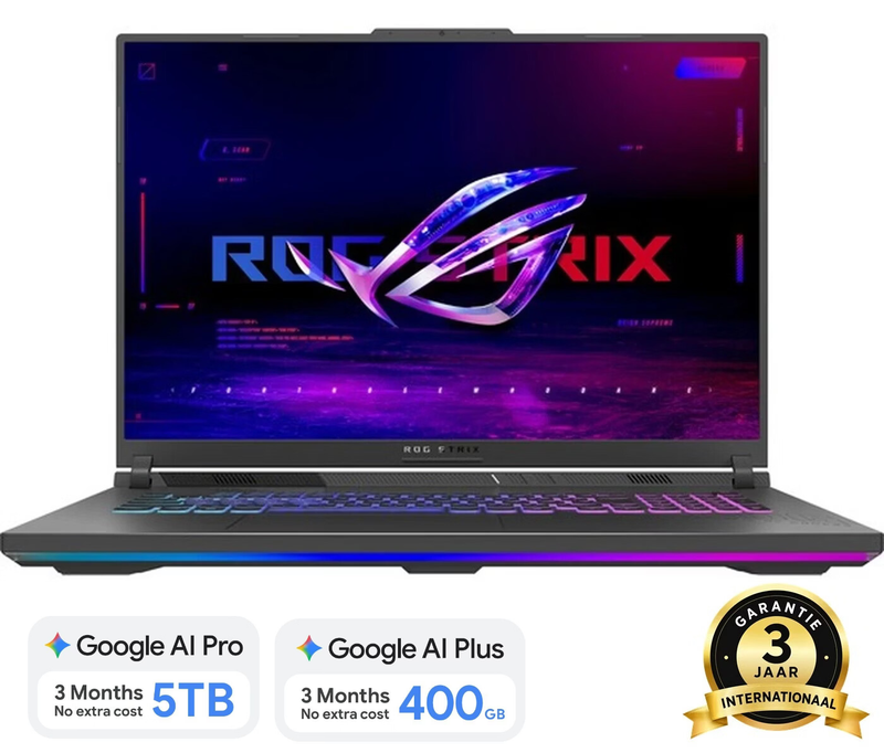 ASUS ROG Strix G18 G814PM-S9012W 18-inch gaminglaptop – Ryzen 9 8940HX – RTX 5060 – 16GB – 1TB SSD – eclipsgrijs – QWERTY-toetsenbord