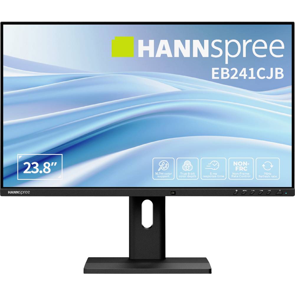 Hannspree EB241CJB LED-monitor Energielabel E (A – G) 60.5 cm (23.8 inch) 1920 x 1080 Pixel 16:9 6 ms HDMI, DisplayPort, USB-C, USB-A, USB-B TN LCD