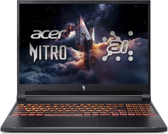 Acer Nitro V 16 AI ANV16-42-R7EB - Gaming Laptop - 16 inch - Ryzen 7 - RTX 5070 - 32GB/1TB - qwerty