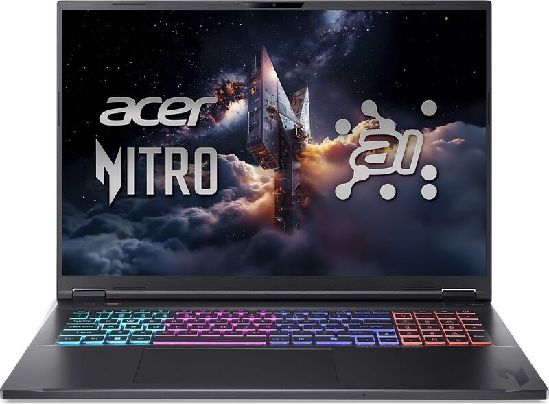 Acer Nitro 18 AI AN18-61-R25V Gaming Laptop, AMD Ryzen AI 7 350, GeForce RTX 5060 8 GB GDDR7, 18" WQXGA 165 Hz IPS, 16 GB DDR5, 1 TB SSD, Windows 11 Home, Obsidian Zwart, Qwerty To…