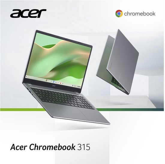 Acer Chromebook 315 CB315-6HT-C6QH – Chromebook – 15 inch Touchscreen - 8GB - 128GB - Zilver - AZERTY