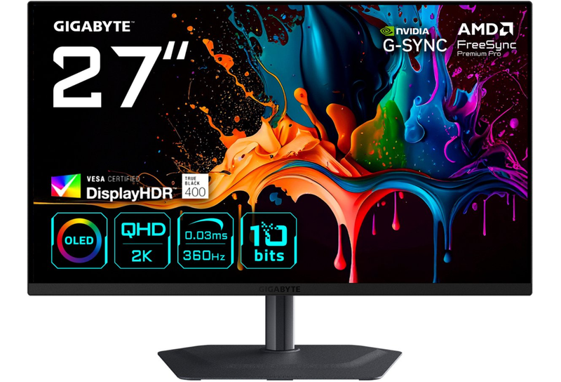 Gigabyte MO27Q3 27 Quad HD 360Hz QD-OLED Gaming monitor