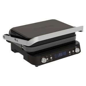 GreenPan Bistro Contactgrill Zwart - 2000W - PFAS-vrije antikleeflaag - Keramische antiaanbaklaag - Teppanyaki - Uitneembare platen - 180° uitvouwbaar