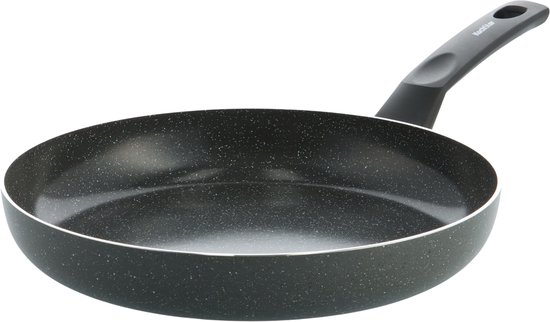 Kochstar Stein Koekenpan 30cm - PFAS-vrije antikleeflaag - Koekenpan inductie - Keramische koekenpan - Ovenbestendig tot 130°C - Koudgrepen - Graniet/Zwart