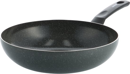 Kochstar Stein Keramische Wokpan - Zonder deksel - 28cm - 3.57L- PFAS-vrij - Inductie wokpan - Inductie pan - Keramische anti-aanbaklaag - Koelgreep - Ovenbestendig tot 130° C - Gr…