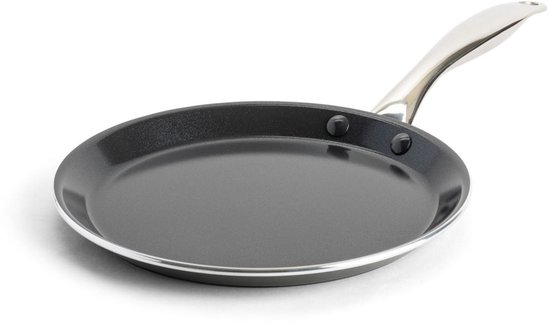 Dagelijkse kost Pannenkoekenpan 28cm - PFAS-vrije antikleeflaag - Koekenpan inductie - Keramische koekenpan - Ovenbestendig tot 220°C - Zwart