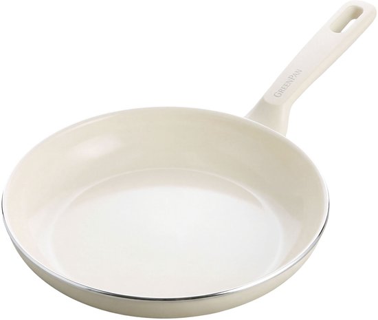 GreenPan Memphis Koekenpan 28 cm - PFAS-vrije antiaanbaklaag - Koekenpan inductie - Keramische koekenpan - Ovenbestendig tot 160°C - Stay-cool handgreep - Crème