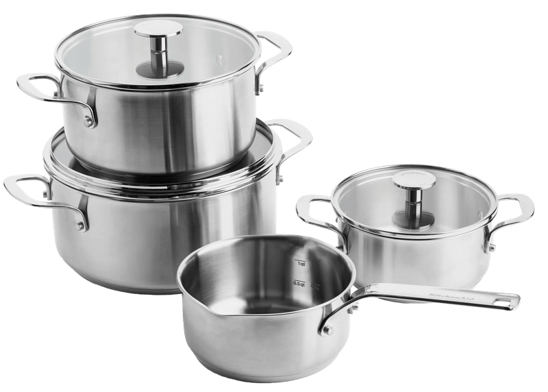 KitchenAid rvs Pannenset 4-delig