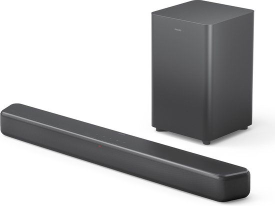 PHILIPS TAB5309 Soundbar 2.1 met draadloze subwoofer - 2.1-kanaals 240W, DTS Virtual X, Bluetooth 5.4, HDMI ARC, optische aansluiting en USB-connectiviteit - Donkergrijs