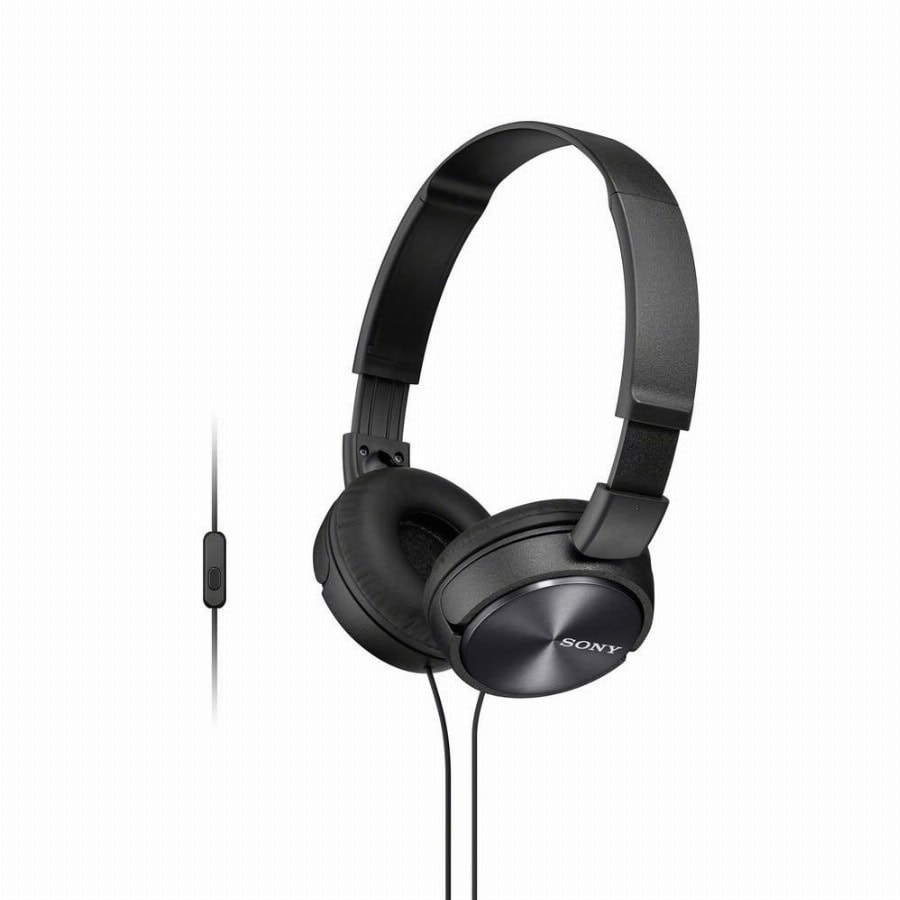 Sony MDR-ZX310AP On Ear koptelefoon Kabel Zwart Headset, Vouwbaar Mobiele telefoon