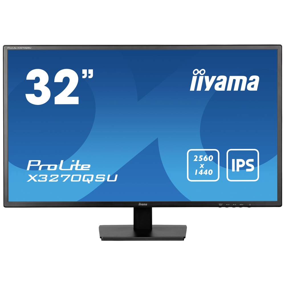 Iiyama ProLite X3270QSU-B1 LED-monitor Energielabel E (A – G) 80 cm (31.5 inch) 2560 x 1440 Pixel 16:9 3 ms HDMI, DisplayPort, Hoofdtelefoon (3.5 mm jackplug),