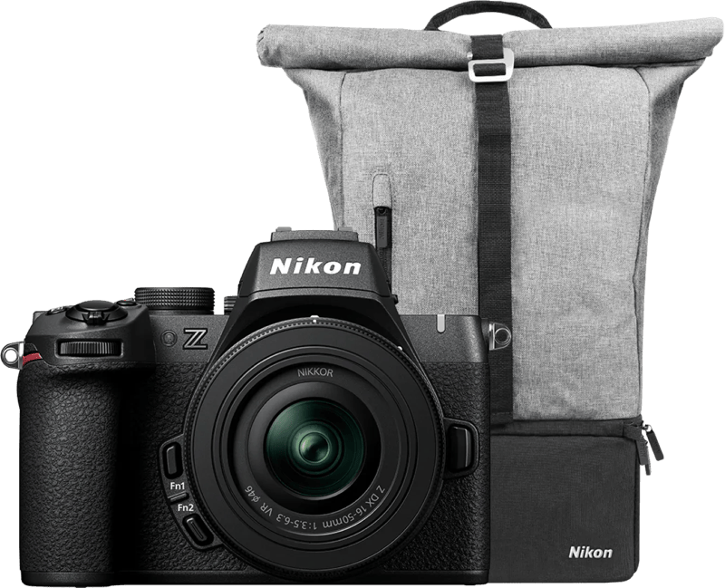 Nikon Z50 II + DX 16-50mm f/3.5-6.3 + Rugzak