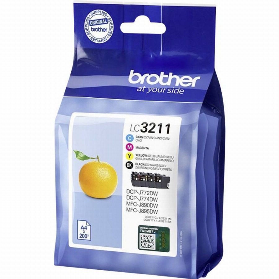 Brother Inktcartridge LC3211 Origineel Combipack Zwart, Cyaan, Magenta, Geel LC3211VAL