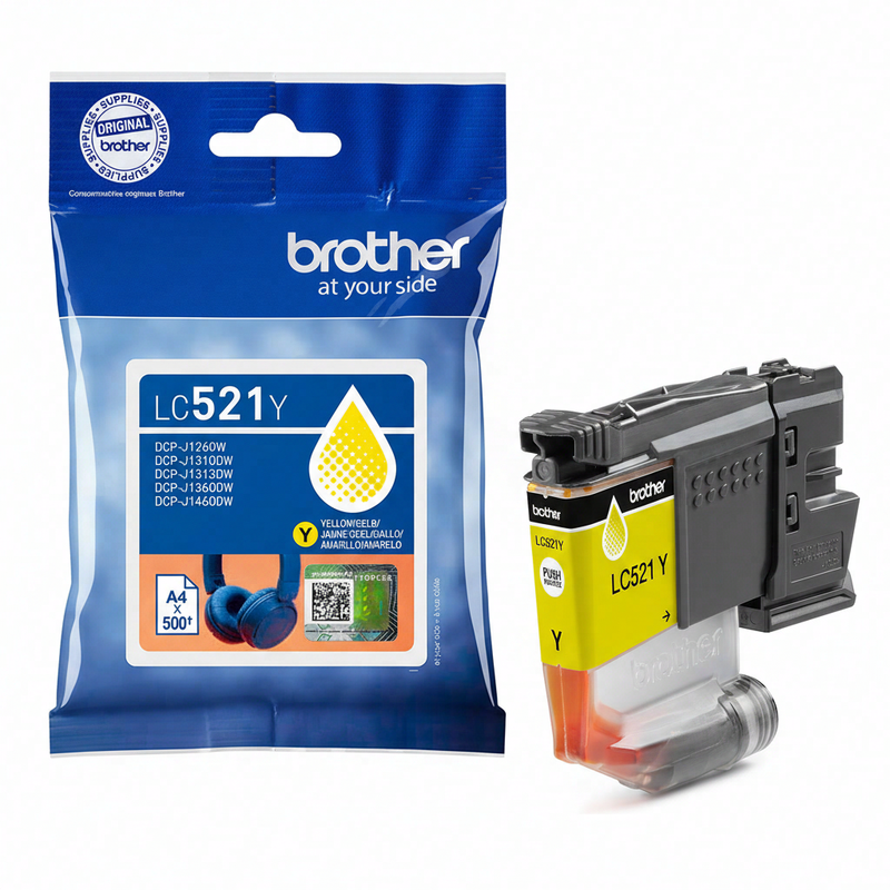 Brother LC521Y originele gele inktcartridge, 1 stuk