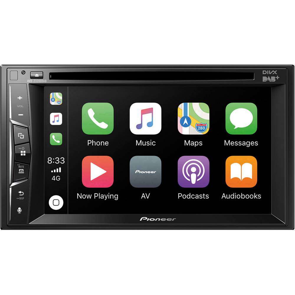 Pioneer AVH-Z3200DAB Autoradio met scherm dubbel DIN DAB+ tuner, Bluetooth handsfree, Aansluiting voor achteruitrijcamera