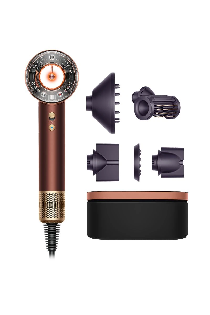 Dyson Supersonic Nural™ föhn – steil en golvend (Plum/Copper)