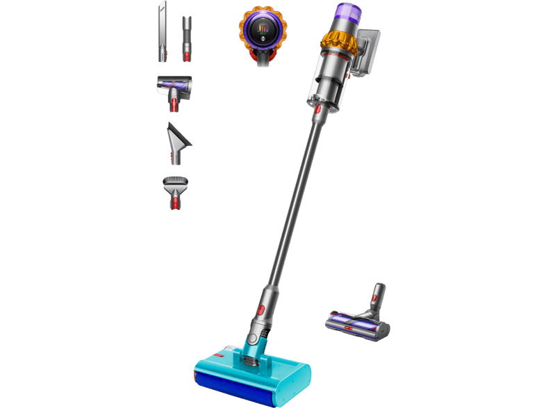 Dyson V15 Detect + Car Cleaning Kit Submarine Head – Steelstofzuiger Autonomie 60 Min Geel/nikkel