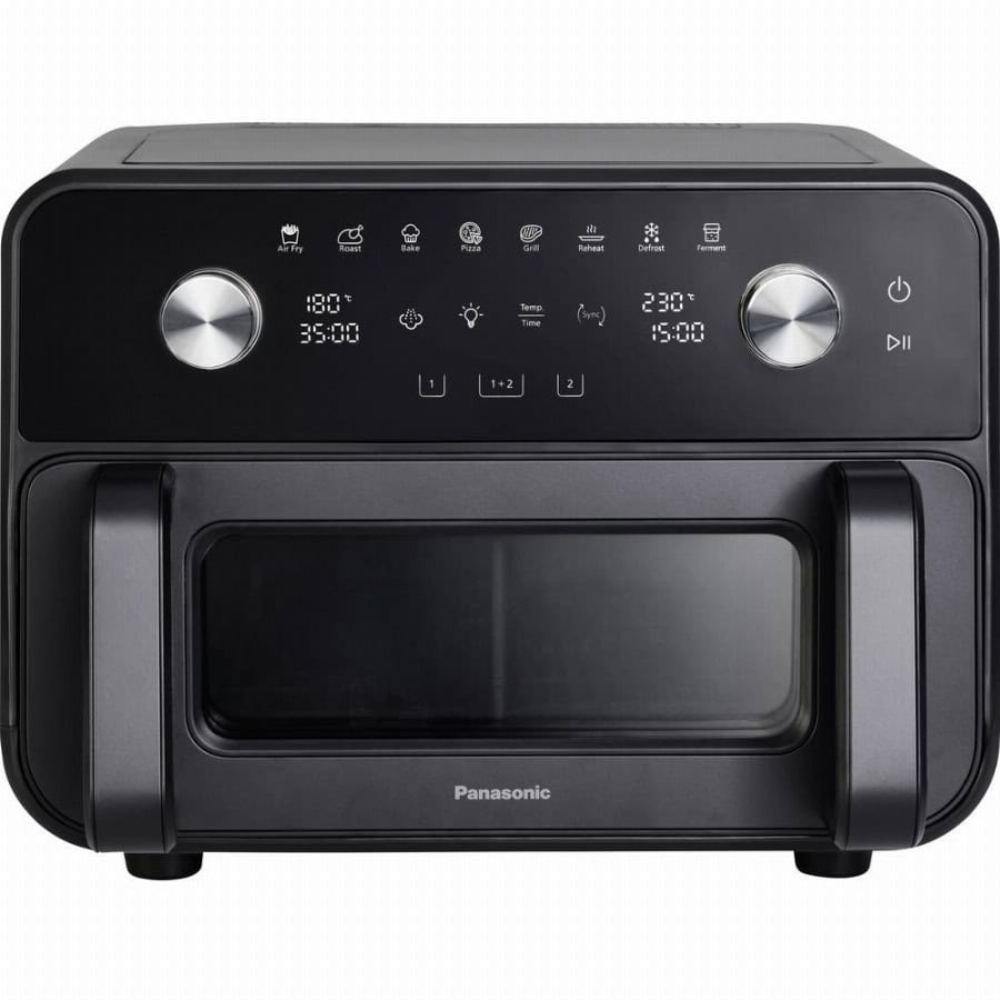Panasonic NF-BC1000KXE Air-Fryer met dubbele mand en Flex-lade 9.6 l 2450 W Anti-aanbaklaag, BPA-vrij, Onbreekbaar, Met actieve ventilatie, Met