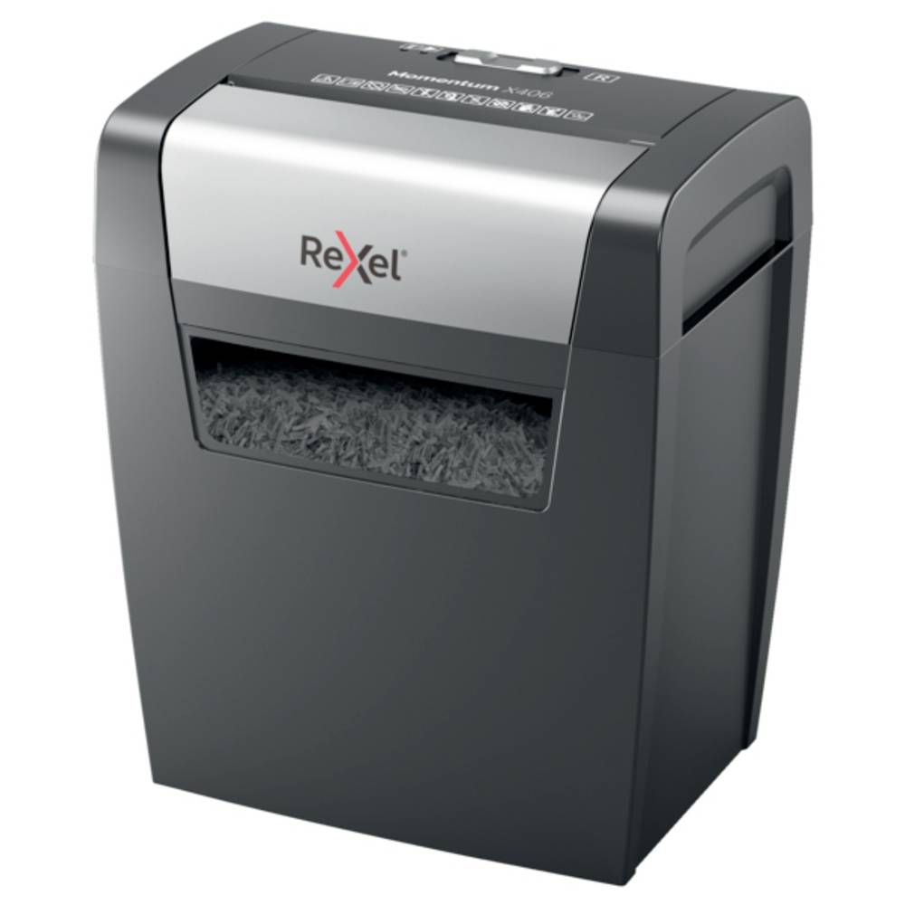 Rexel Momentum X406 Papierversnipperaar 6 vellen Micro cut 4 x 28 mm P-4 15 l Ook geschikt voor Nietjes, Paperclips