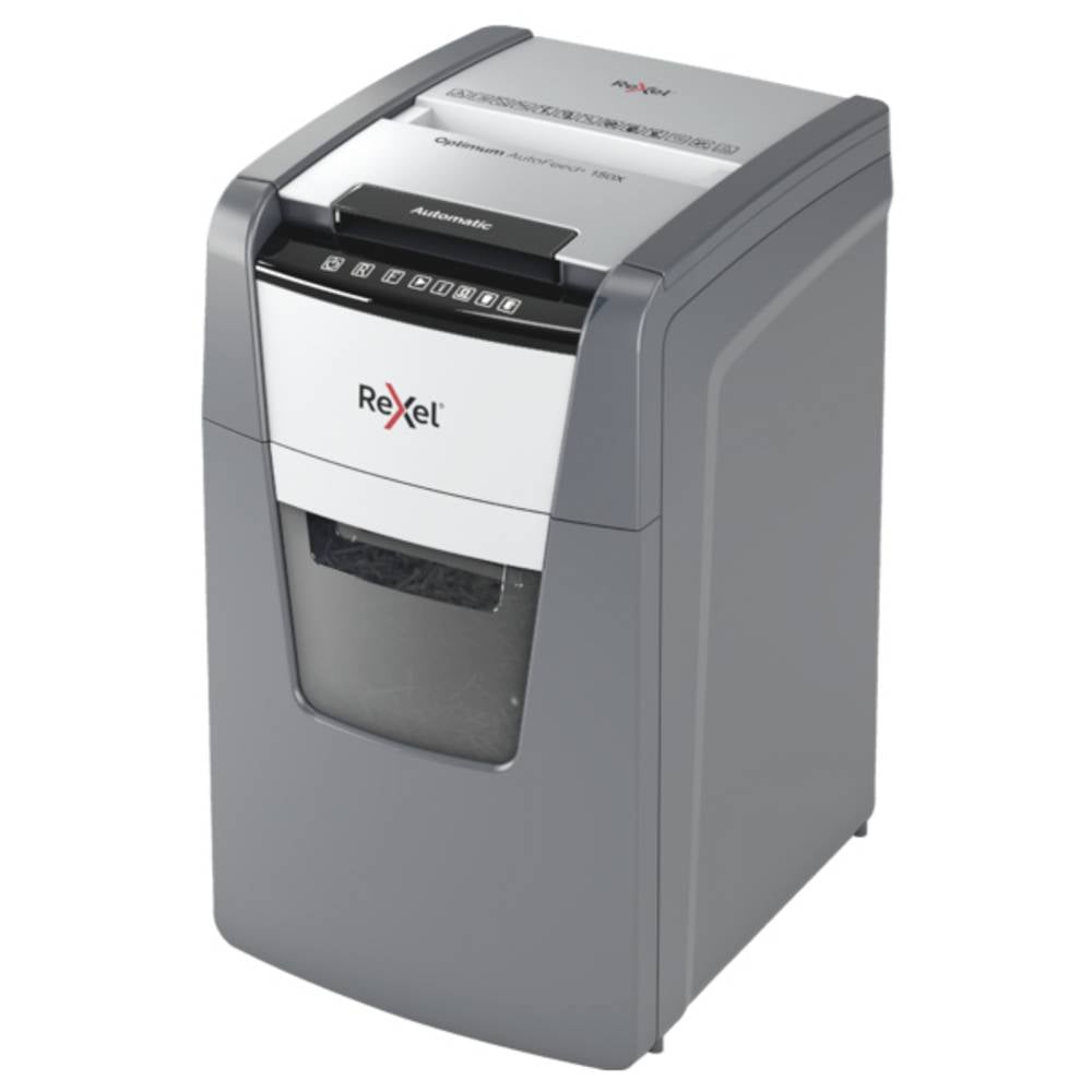 Rexel Optimum AutoFeed+ 150X Papierversnipperaar 150 vellen Micro cut 4 x 28 mm P-4 44 l Ook geschikt voor Paperclips, Nietjes, Creditcards