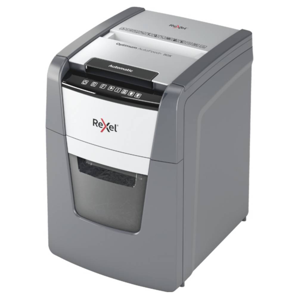 Rexel Optimum AutoFeed+ 90X Papierversnipperaar 90 vellen Micro cut 4 x 28 mm P-4 34 l Ook geschikt voor Paperclips, Nietjes, Creditcards