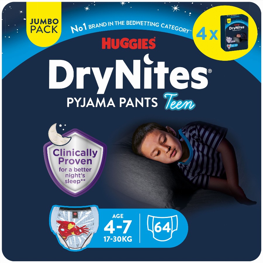 DryNites Luierbroekjes Voor Jongens 4-7 jaar 64 Luiers