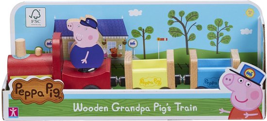 Gurli Varken Houten Trein met Opa Varken