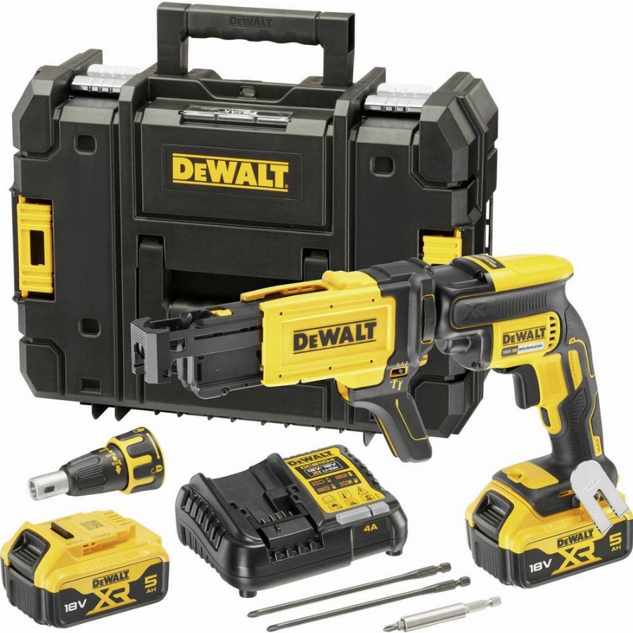 DeWALT DCF620P2K 18V Li-Ion accu gipsschroefmachine / bandschroefmachine set (2x 5.0Ah accu) in TSTAK - koolborstelloos - 25-57mm