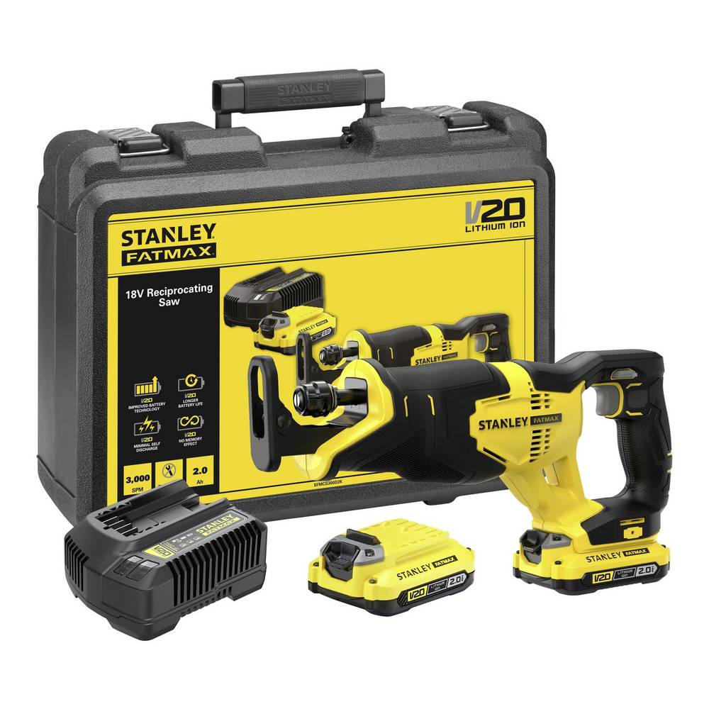 STANLEY V 20 SFMCS300D2K-QW Accu-reciprozaag Incl. 2 accus, Incl. lader 18 V 2 Ah