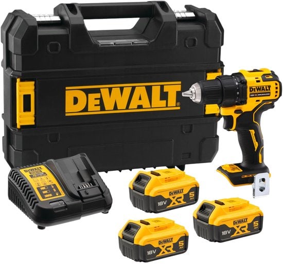 DeWalt DCD 708 P3T accuboormachine 18 V 65 Nm borstelloos + 3x accu 5,0 Ah + oplader + TSTAK