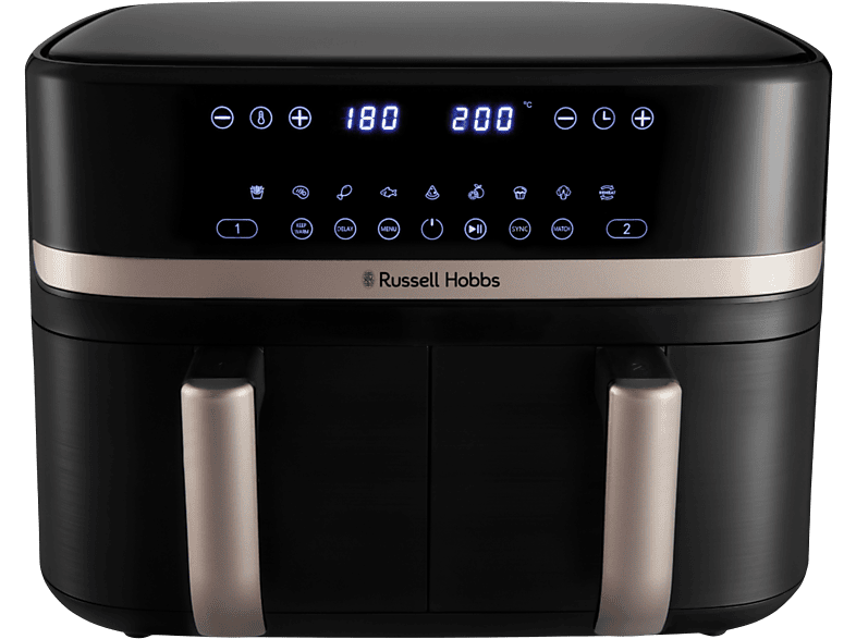 Russell Hobbs 27680-56 Satisfry Dual Basket – Heteluchtfriteuse Zwart 9 L 2800 W Aantal Manden: 2