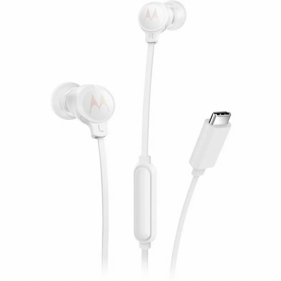 Motorola In Ear oordopjes Kabel Wit Microfoon uitschakelbaar (mute)