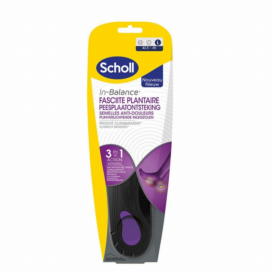 Scholl In-Balance® Pijnverlichtende Inlegzolen Peesplaatontsteking Large 1