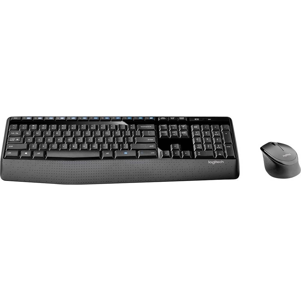 Logitech Wireless Combo MK345 - US-INTL-Layout Muis, Set met toetsenbord en muis, Toetsenbord Draadloos QWERTY, Engels Zwart Numeriek toetsenbord