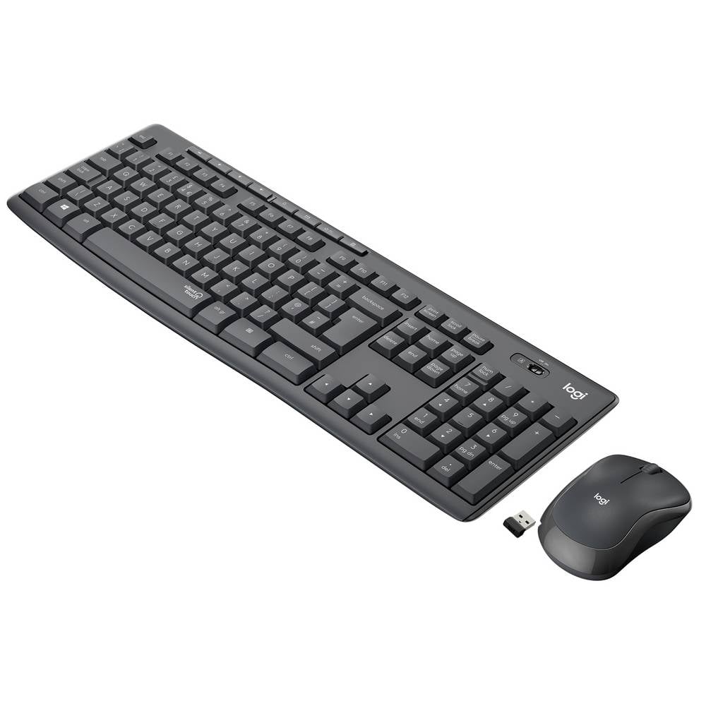 Logitech MK295 Set met toetsenbord en muis Draadloos Numeriek toetsenbord AZERTY, Belgisch Grafiet