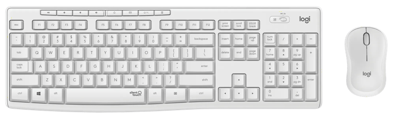 Logitech MK295 Draadloze Toetsenbord en Muis Wit FR AZERTY