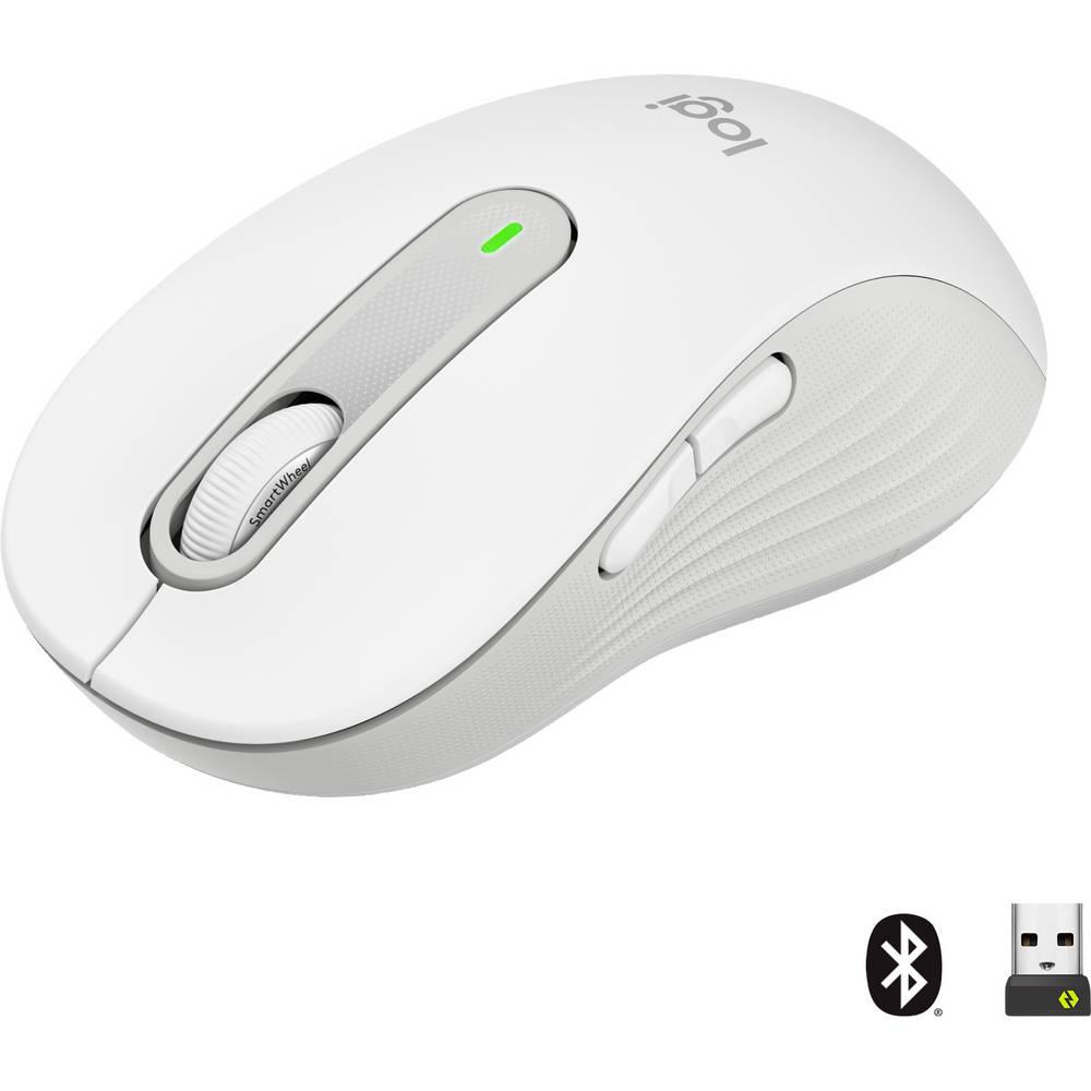 Logitech Signature M650 L Muis Radiografisch, Bluetooth Maat: L Optisch Wit 5 Toetsen 4000 dpi