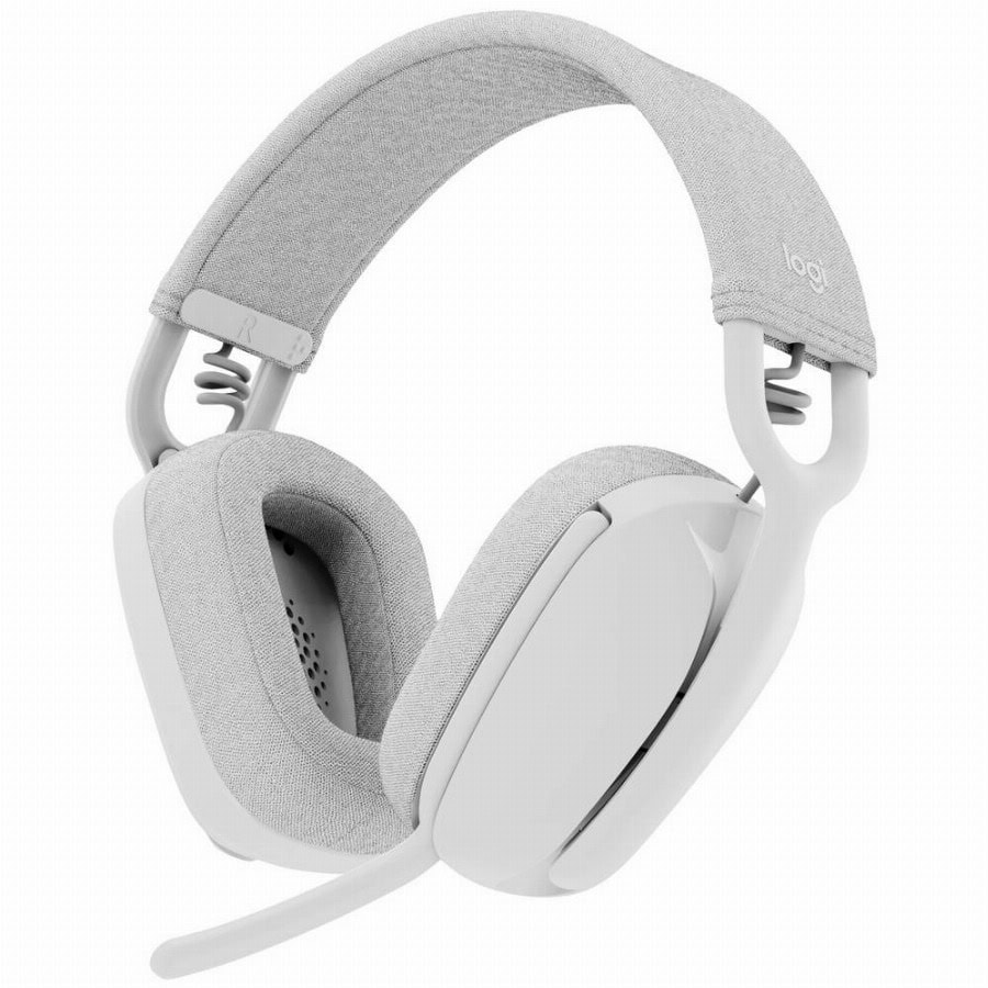 Logitech ZONE VIBE 100 Over Ear headset Bluetooth Stereo Wit Ruisonderdrukking (microfoon), Noise Cancelling Volumeregeling, Microfoon uitschakelbaar (mute)