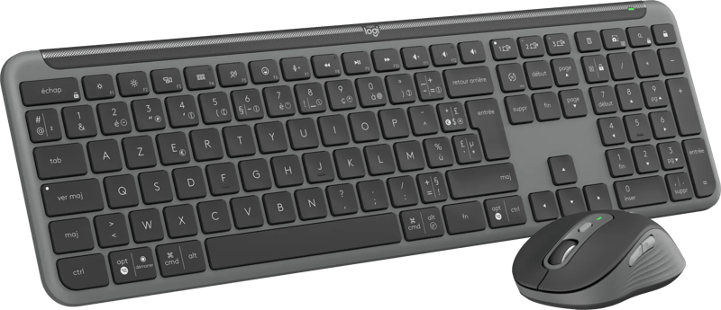 Logitech MK950 Signature Slim Draadloze Toetsenbord en Muis Combo Azerty FRZwart