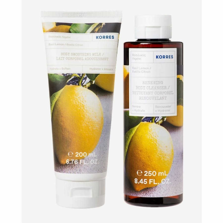 Korres Basil Lemon Showergel & Body Milk Set 1 Douchegel