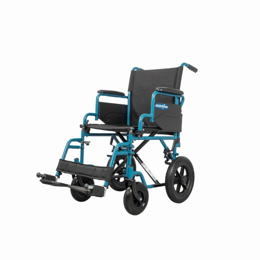 Ausilium Opvouwbare Transportrolstoel Zitbreedte voor Ouderen en Mindervaliden 1